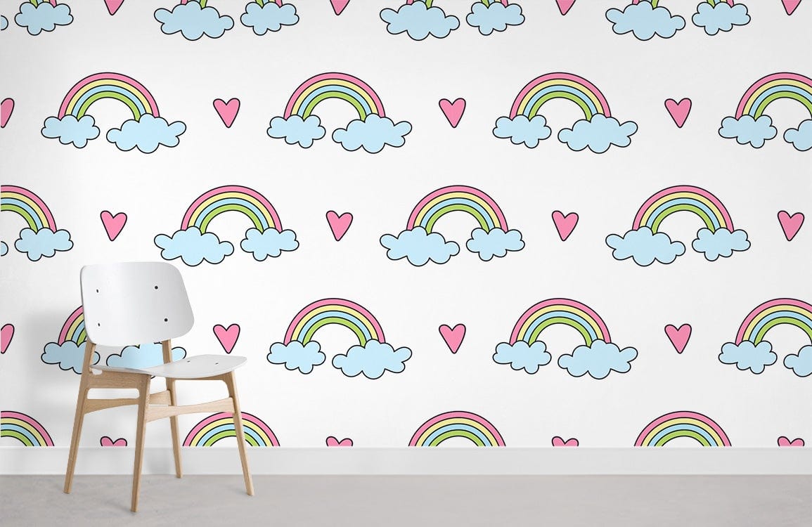 Rainbow Pattern Cartoon Wallpaper Room Decor