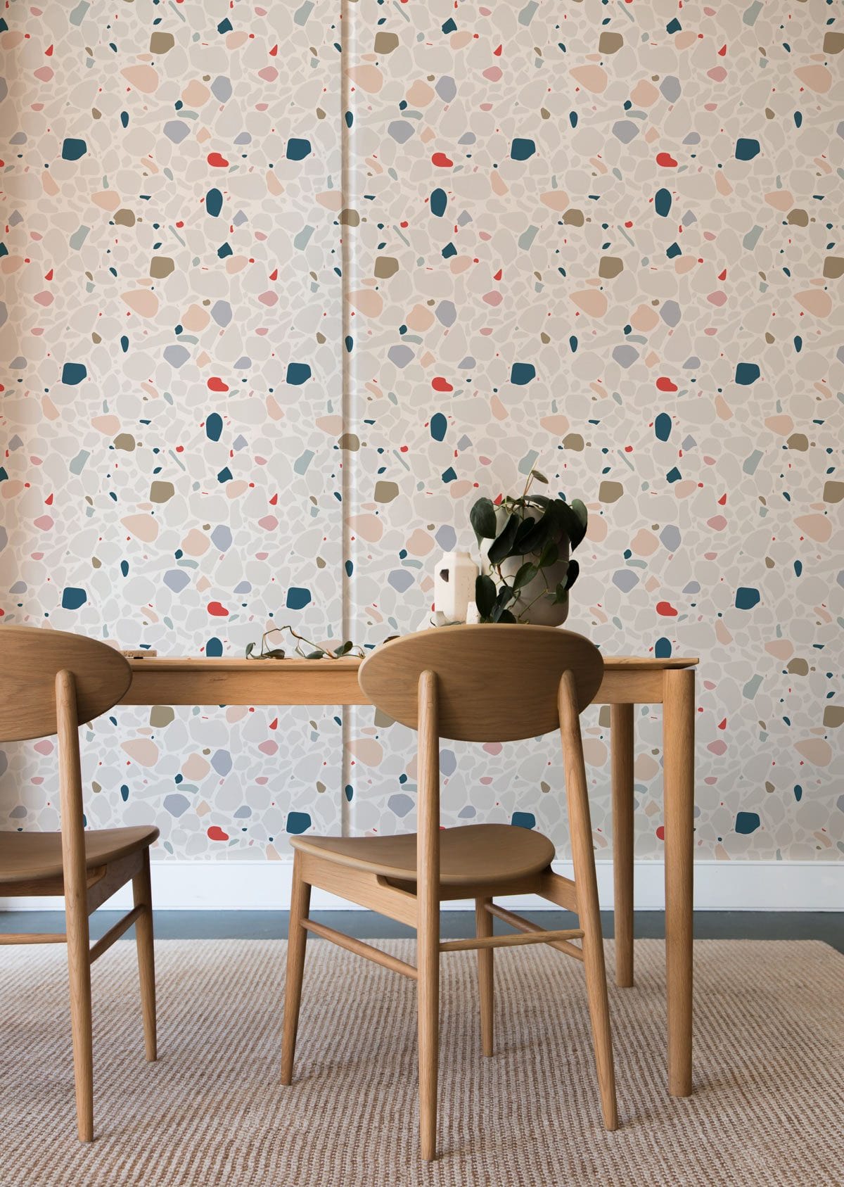 Wallpaper with a Small Terrazzo and Marble Pattern for Home Decoration