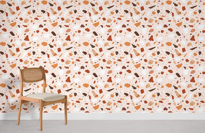 Wallpaper Mural for Home Decoration Featuring a Terrazzo Slice Made of Marble