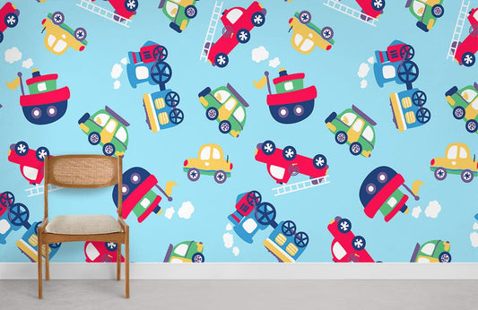 Toy Cars Cartoon Wallpaper Home Decor