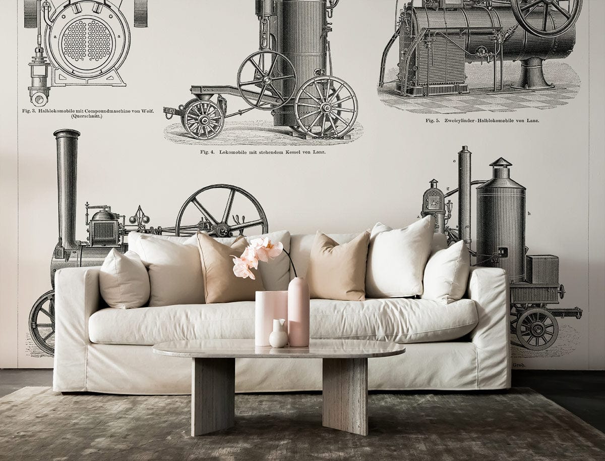 steam train Photo wallpaper for living Room decor