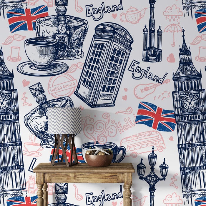 london power wallpaper mural hallway decor idea