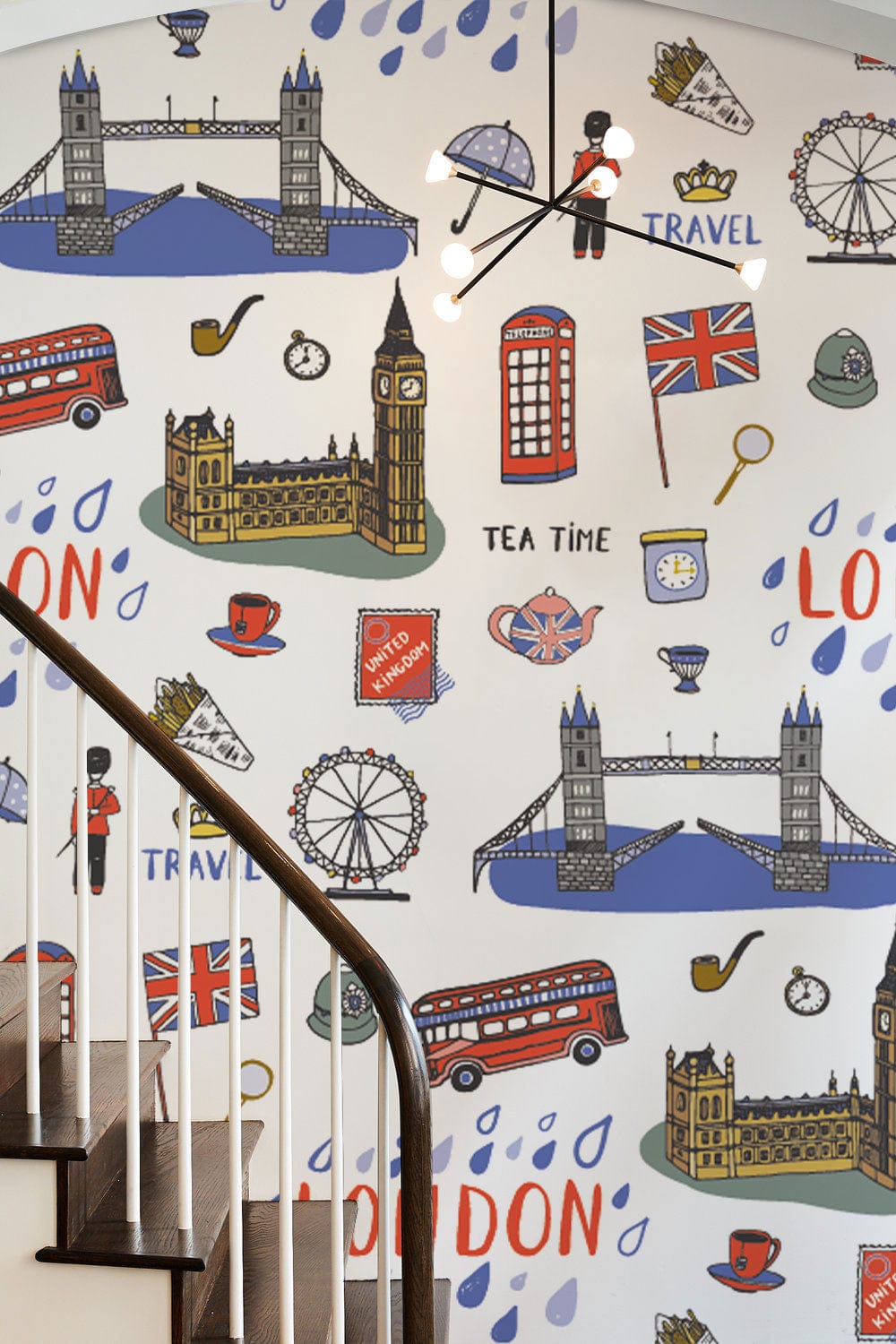 london landmark wallpaper mural hallway decor idea