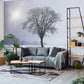 Custom designed living room landscape mural 