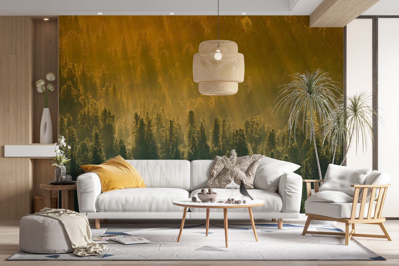 look down on forest wallpaper mural geust room decoration