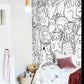 Lots of cute line cats animal wallpaper custom design