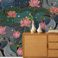 lotus and dewdrop in pond wall mural for room decor