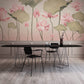 Wallpaper mural with lotus flowers for use in decorating the dining room