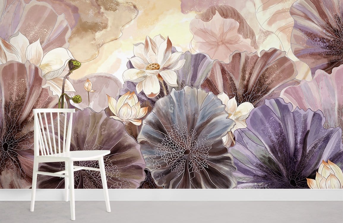 Elegant Floral Watercolor Luxury Mural Wallpaper