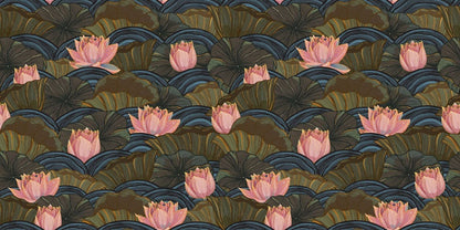 bloomy lotus wallpaper mural plain
