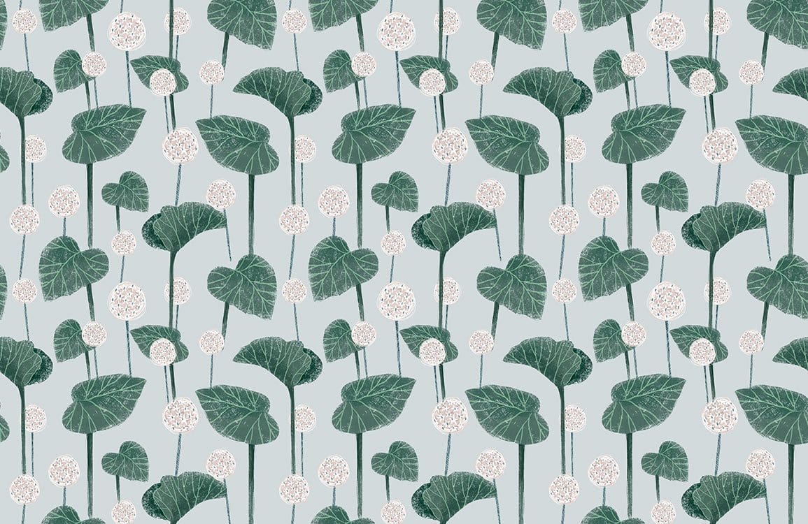 Motivo Foglia Botanica Carta da Parati Muro Moderno