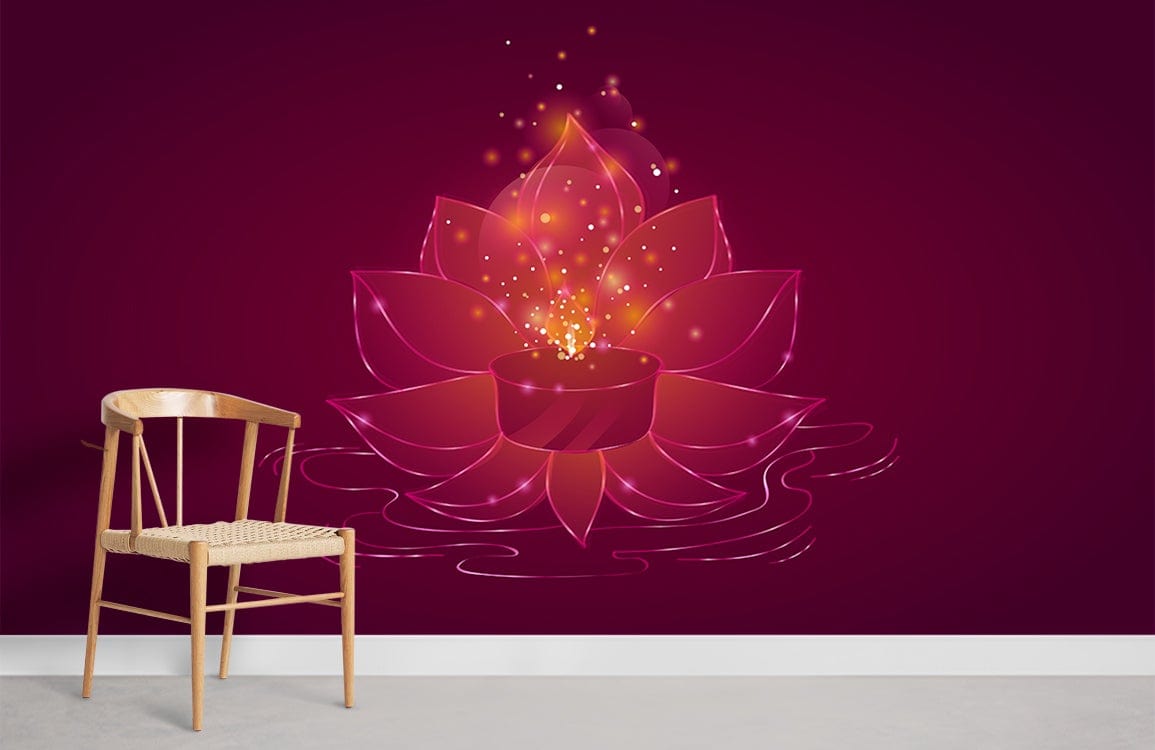 Lotus Light Flower Wall Murals Room
