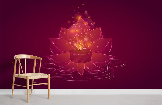 Lotus Light Flower Wall Murals Room