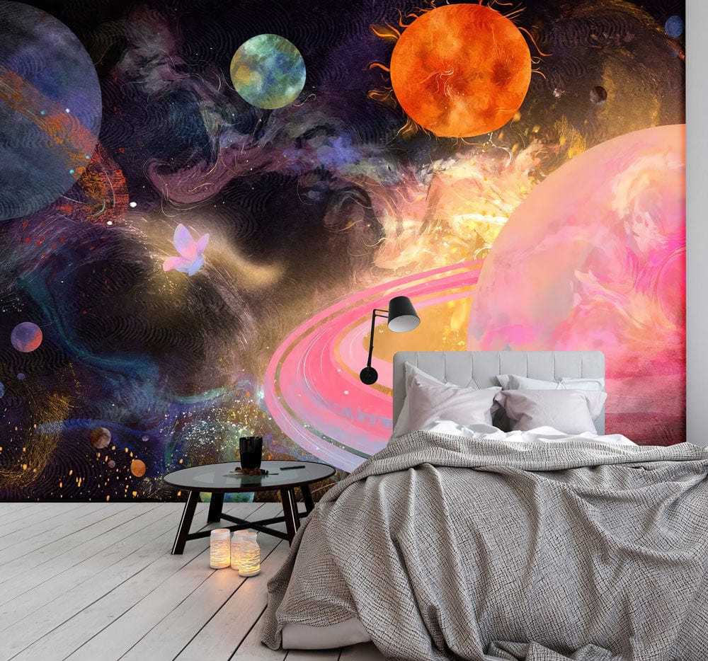space galaxy wallpaper mural bedroom art design