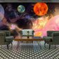 colorful planets wall mural living room decor