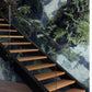 hallway design with green forest leaves wallpaper mural