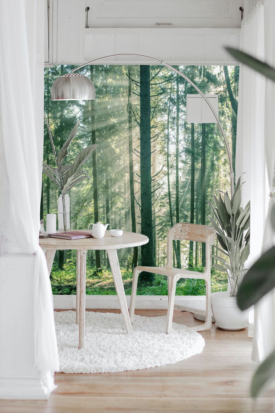 Interior design with a 3D visual forest and a natural look