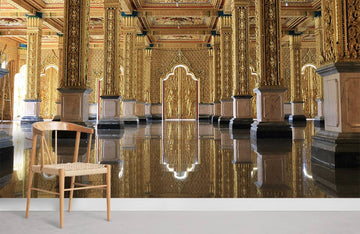 Luxurious Gold Palatial Hall Mural Wallpaper