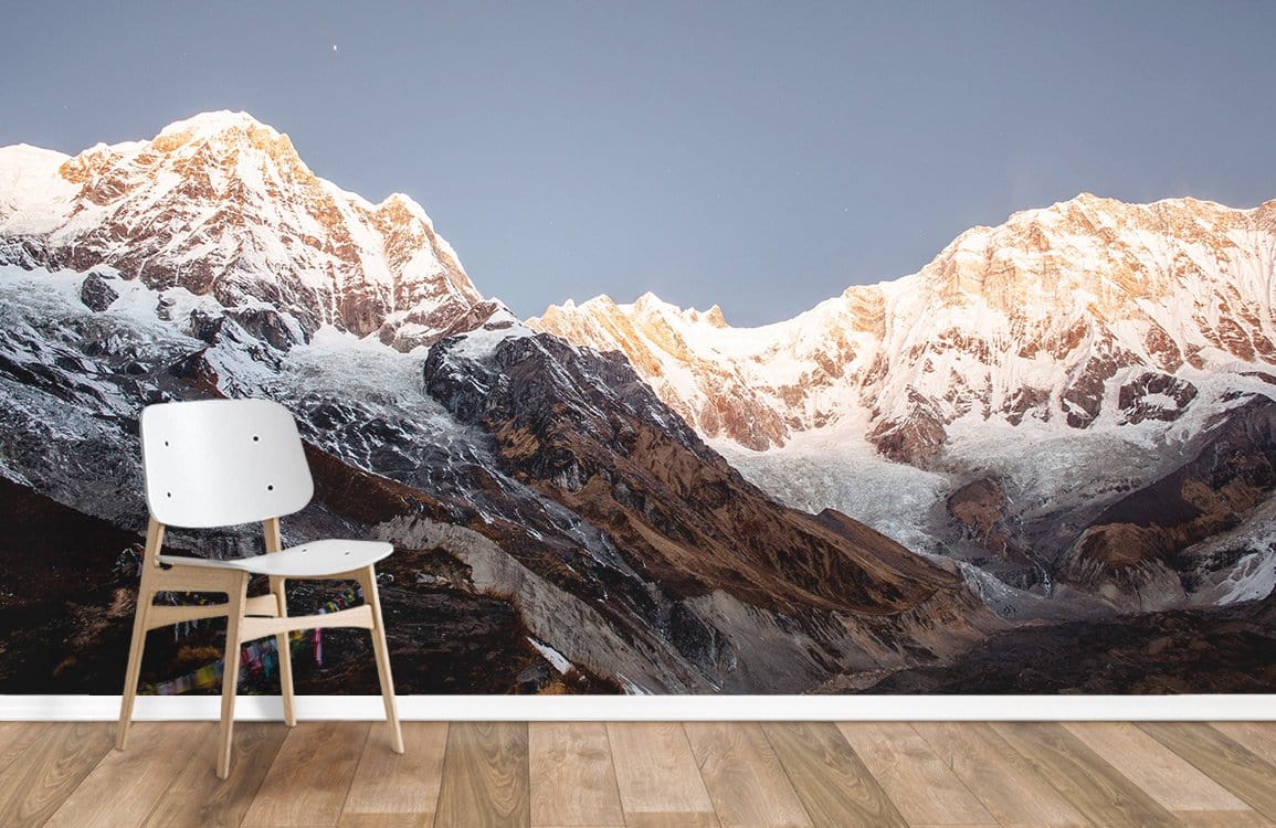 Wallpaper mural of a magnificent snow-capped mountain