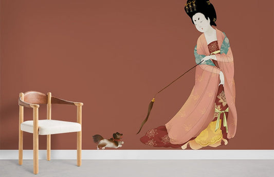 Elegant Japanese Geisha Art Wall Mural
