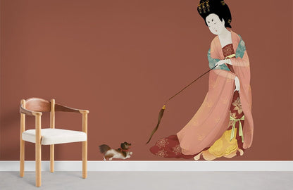Elegant Japanese Geisha Art Wall Mural