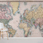 Map Monde Vintage Wallpaper Mural