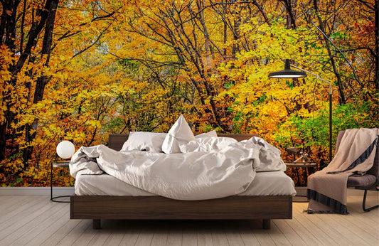 maple forest wallpaper mural bedroom decoration