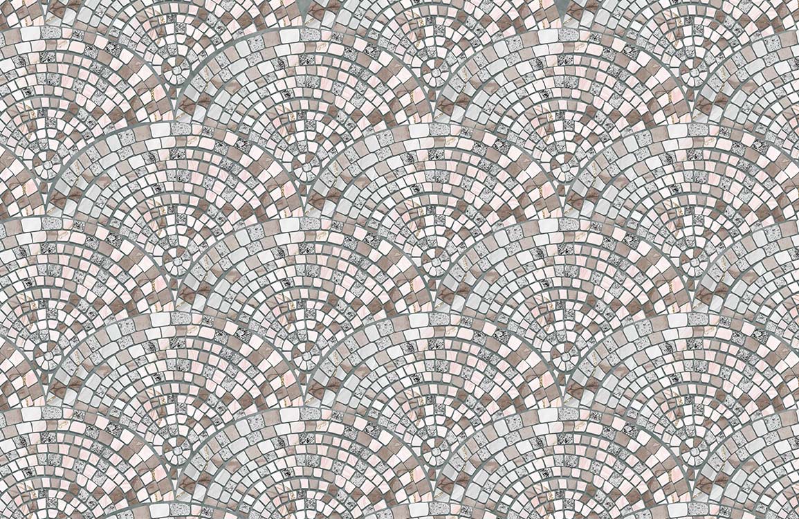 Geometric Mosaic Tile Effect Mural Wallpaper