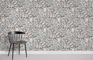 Geometric Mosaic Tile Effect Mural Wallpaper