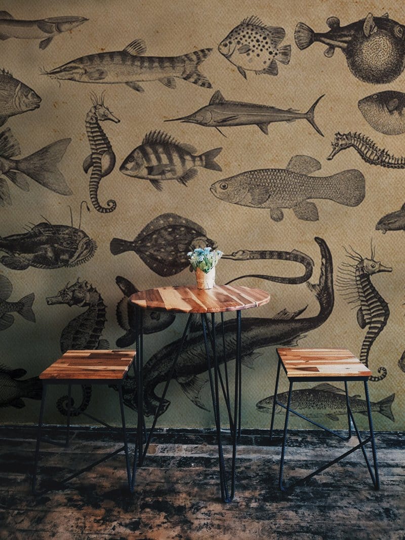 Ocean Fish Wallpaper Mural for the Decoration of the Dining Room