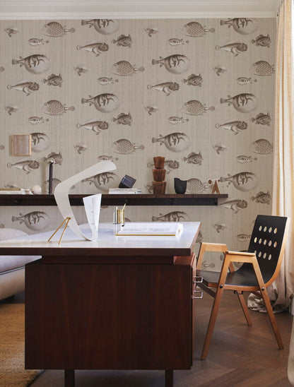 round and fat fish gathering wallpaper decoration
