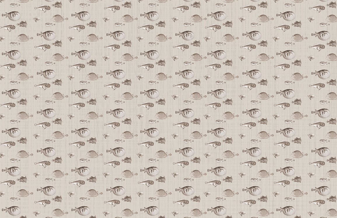 Neutral Cat Pattern Modern Mural Wallpaper