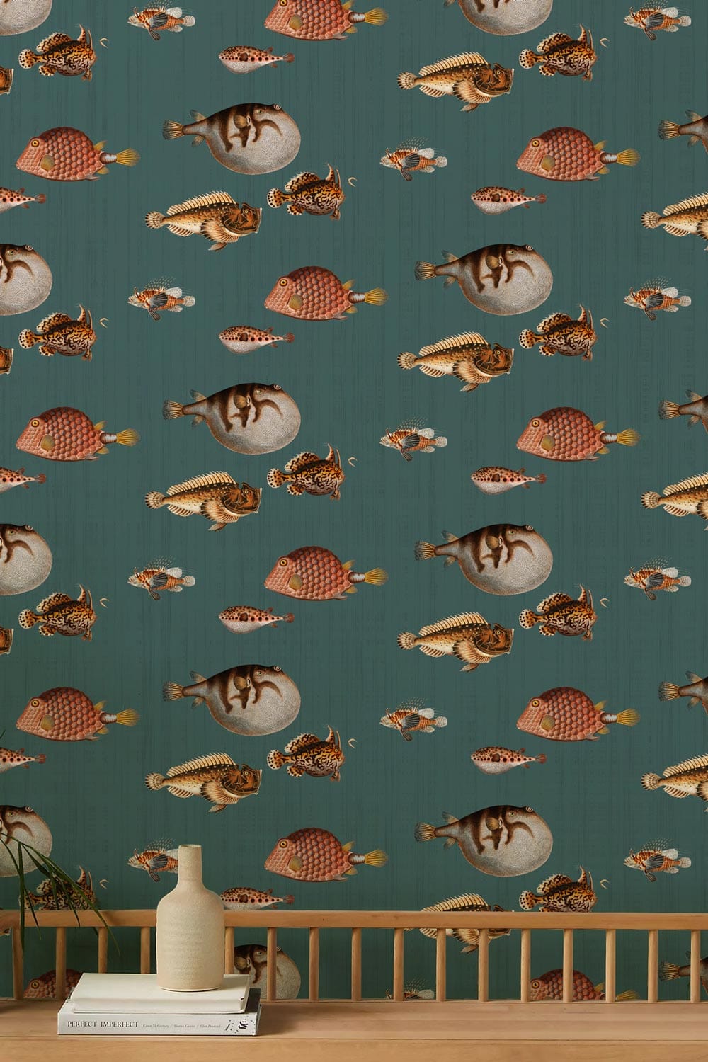 marine fishes in strange shapes hallway decoration