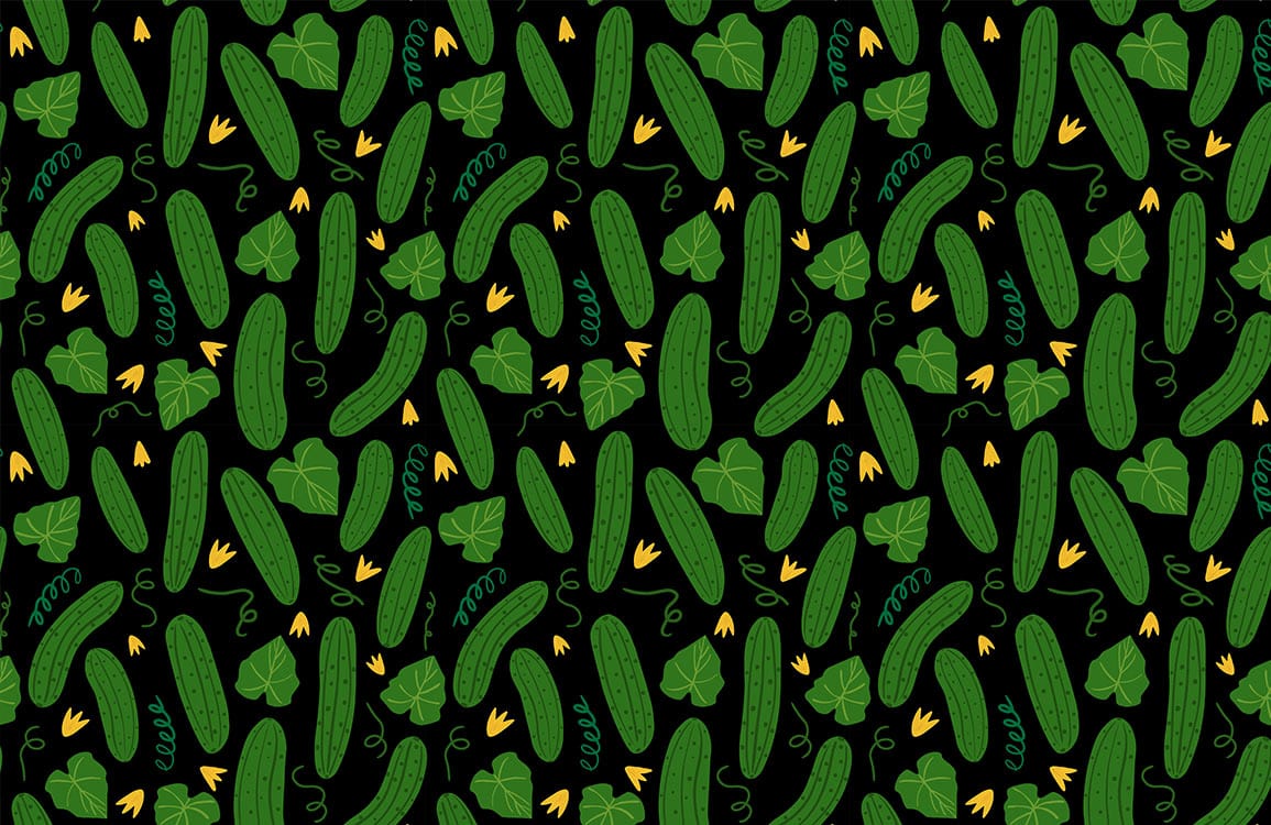 Cucumber Pattern Mural Wallpaper Custom Art Design