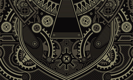a wallpaper made from metal elements
