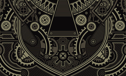 a wallpaper made from metal elements