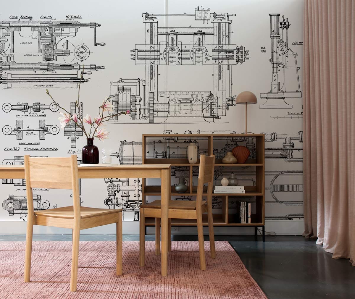 stunning mechanical parts wallpaper for living room