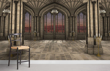 Gothic Cathedral Arch 3D Mural Wallpaper