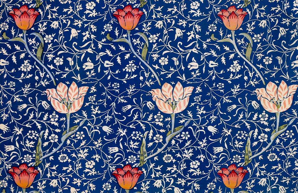 Blue Floral Botanical Vintage Mural Wallpaper