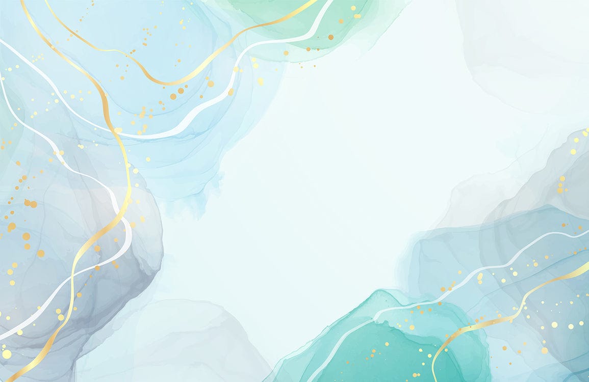 Abstract Watercolor Blue Green Mural Wallpaper