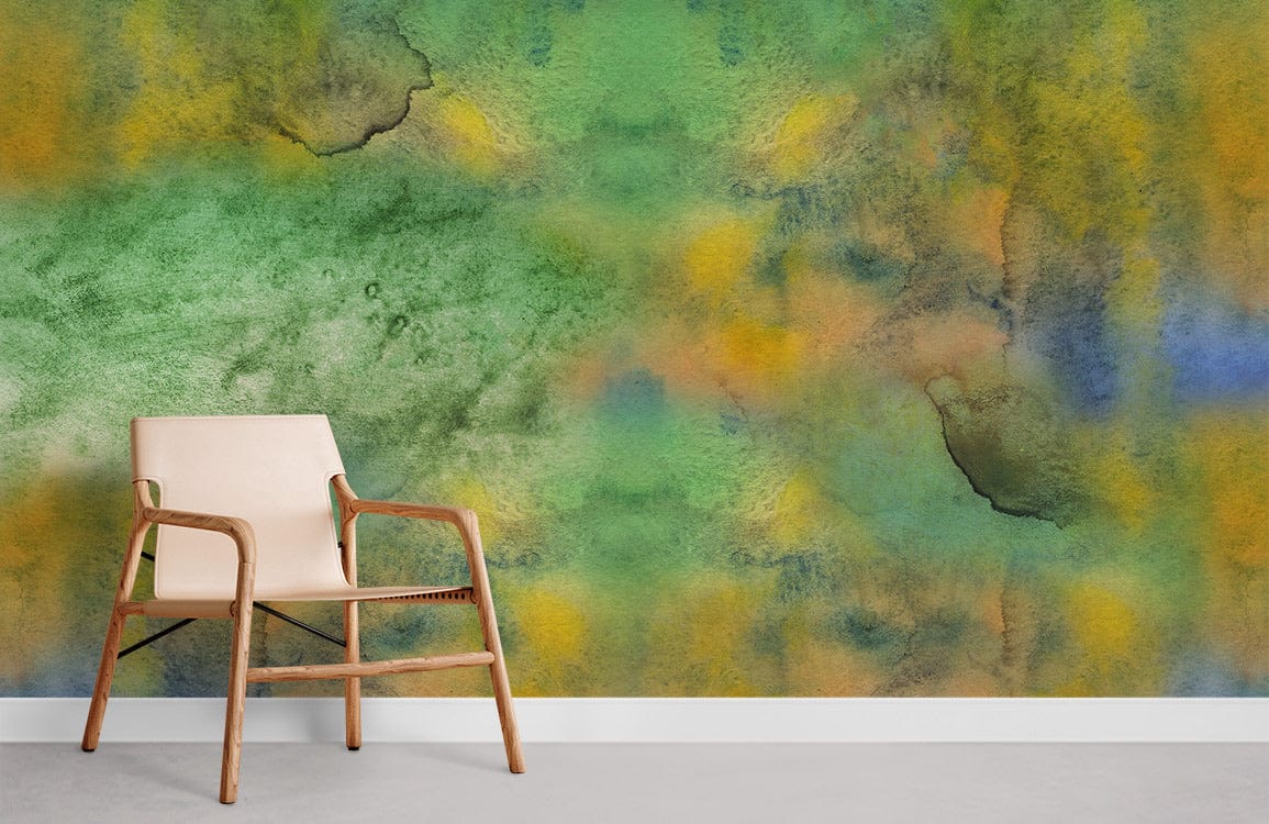 Green & yellow mixed effect Wallpaper Mural for Room decor