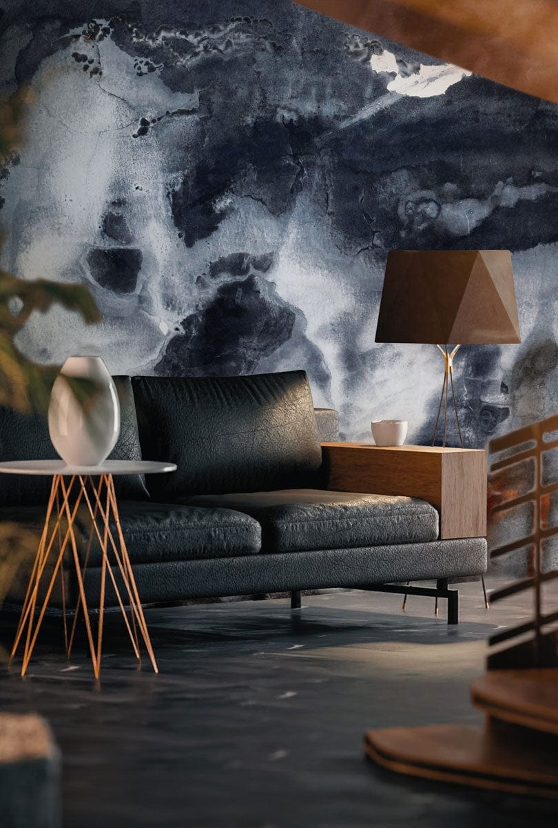 Decorate your living room with this melting ink paint wall mural wallpaper.