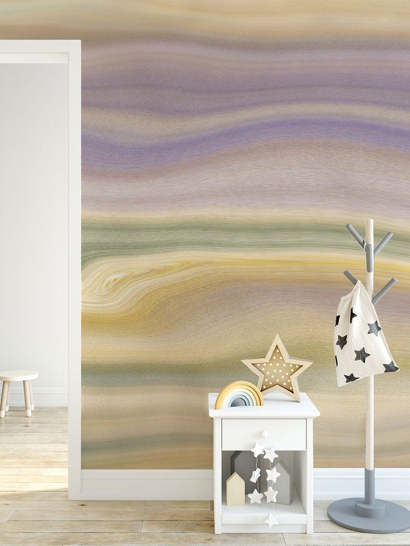 Wallpaper mural with a melting rainbow, perfect for use as a hallway decoration