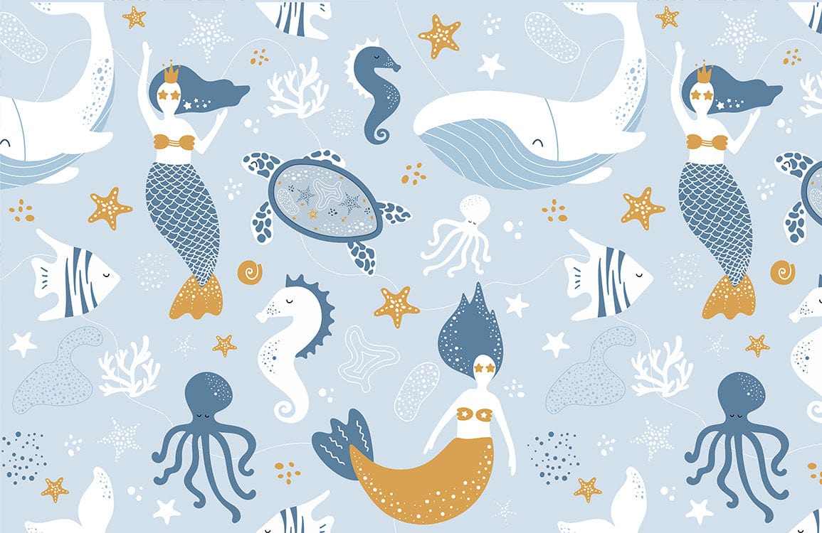 Cartoon Ocean Animal Custom Wall Mural Art Design