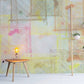 Wallpaper mural made of mesh fabric with an abstract design, perfect for the living room.