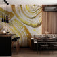 Living Room Wall Mural with Metal Annual Ring Pattern