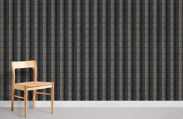 Elegant Dark Grey Geometric Mural Wallpaper
