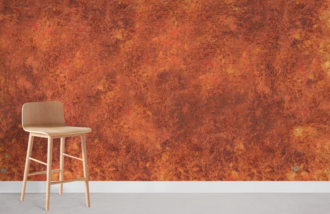 Rustic Burnt Orange Marble Mural Wallpaper