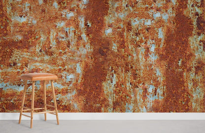 Rustic Industrial Corroded Metal Mural Wallpaper