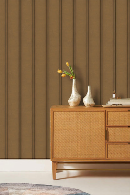 Elegant Beige Vertical Lines Mural Wallpaper in living room
